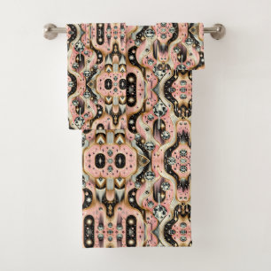 Retro Pink Diamond Mid Century Modern Towel Set