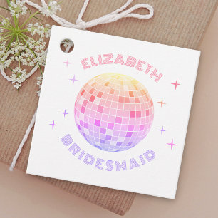 Retro Pink Disco Ball Bachelorette Weekend Party Favour Tags