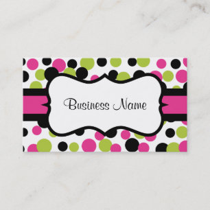 Retro Pink Dots Business Card