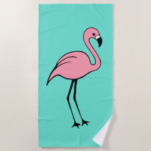 Retro Pink Flamingo Beach Pool Towel Vacation Gift