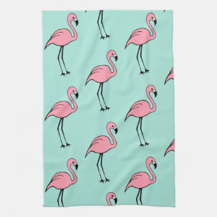 Retro Pink Flamingo Kitchen Towel Gift