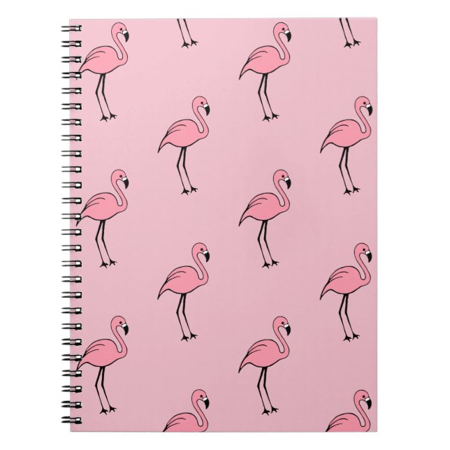 Retro Pink Flamingo Office School Notebook Gift (Front)