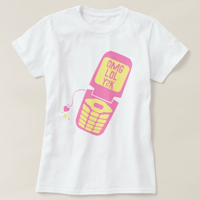 Retro Pink Flip Phone T-Shirt (Design Front)
