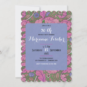 Retro pink floral William Morris 70th birthday
