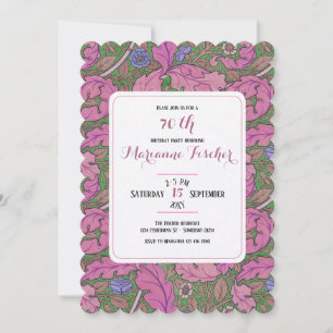 Retro pink floral William Morris 70th birthday