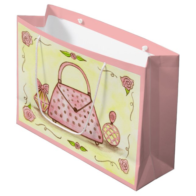 Retro Pink Gift Bag (Front Angled)
