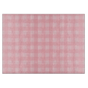 Retro Pink Gingham Chequered Pattern Background Cutting Board