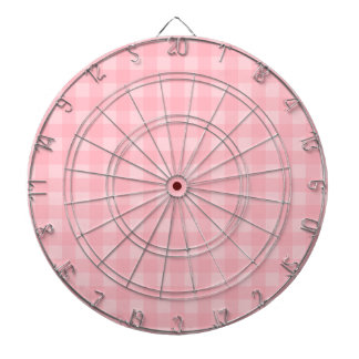 Retro Pink Gingham Chequered Pattern Background Dartboard