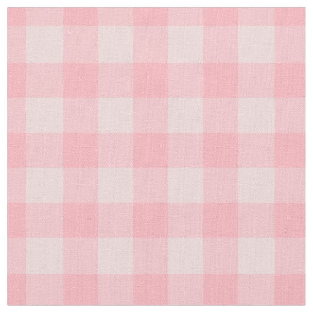Retro Pink Gingham Chequered Pattern Background Fabric (Close Up)
