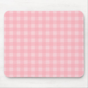 Retro Pink Gingham Chequered Pattern Background Mouse Mat