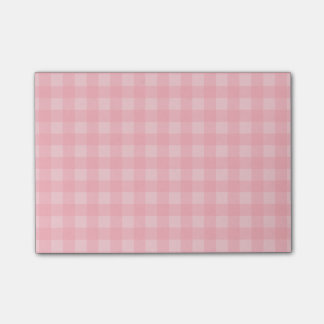 Retro Pink Gingham Chequered Pattern Background Post-it Notes