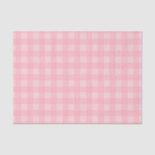 Retro Pink Gingham Chequered Pattern Background Tissue Paper