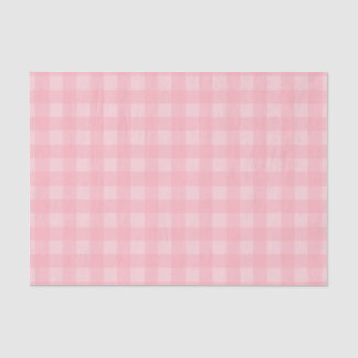 Retro Pink Gingham Chequered Pattern Background Tissue Paper