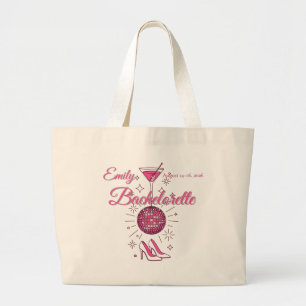 Retro Pink Girls Gone Mild Bachelorette Large Tote Bag