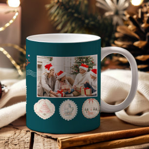 Retro Pink Green Christmas Coffee Mug