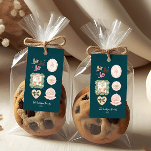Retro Pink Green Christmas Gift Tags