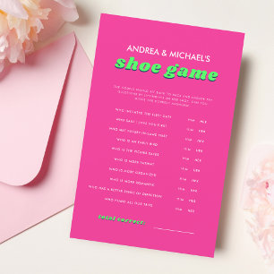 Retro Pink & Green Groovy Wedding Shoe Game