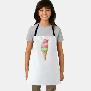 Retro Pink & Green Ice Cream Cone Apron