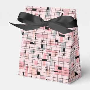 Retro Pink Grid and Starbursts Tent Favour Box