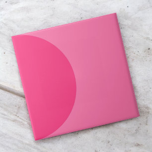 Retro Pink Half Circle Mid Century Modern Tile