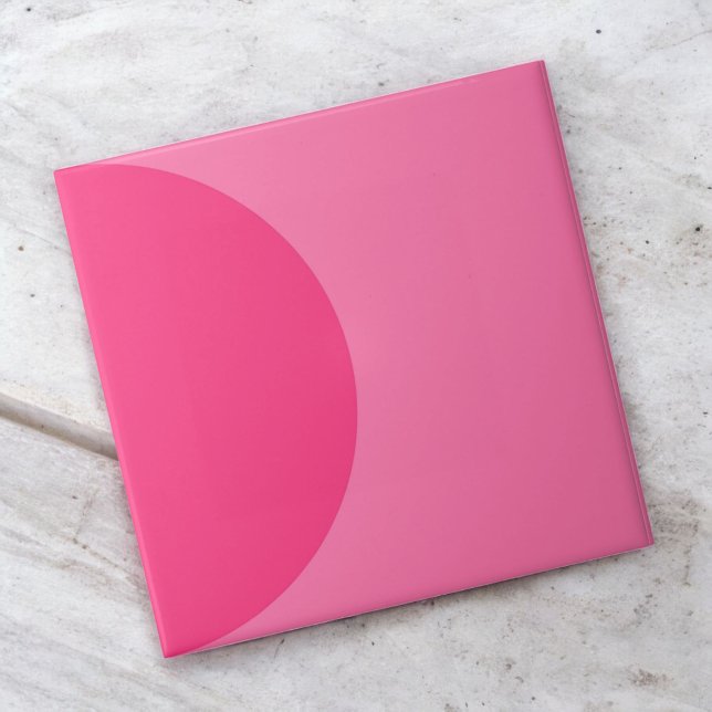 Retro Pink Half Circle Mid Century Modern  Tile (Creator Uploaded)