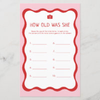 Retro Pink How Old Was She Bride And Groom Game