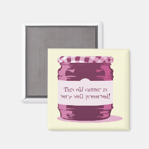 Retro Pink Jelly Jar Home Canning Humor Kitchen Magnet