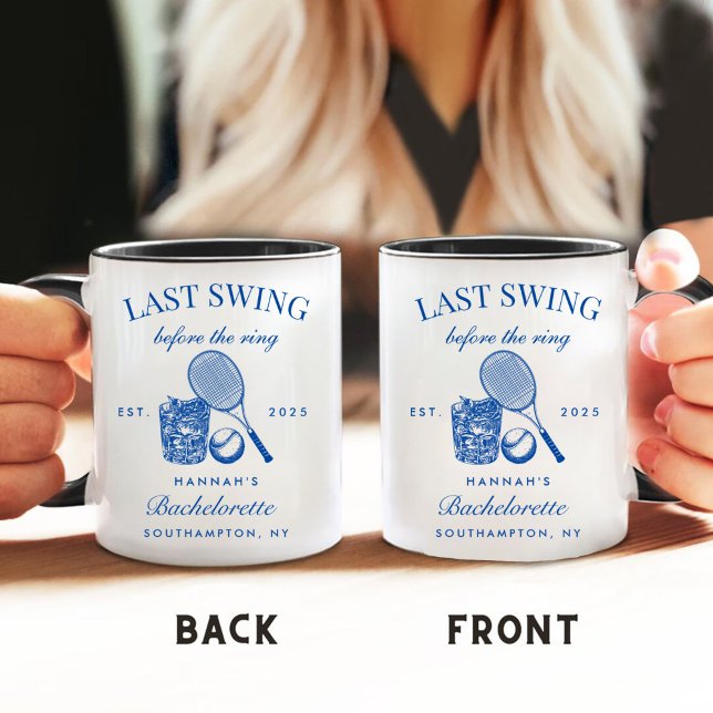 Retro Pink Last Swing Before The Ring Tennis Bach Coffee Mug (Creator Uploaded)
