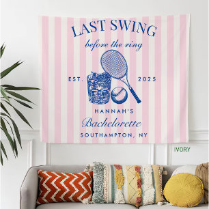 Retro Pink Last Swing Before The Ring Tennis Bach Fleece Blanket