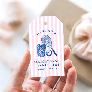 Retro Pink Last Swing Before The Ring Tennis Bach Gift Tags