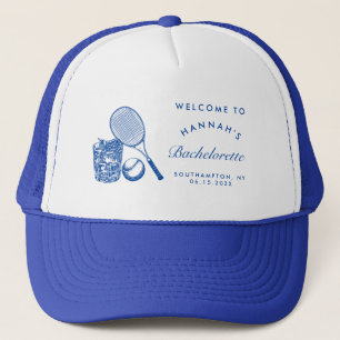 Retro Pink Last Swing Before The Ring Tennis Bach Trucker Hat