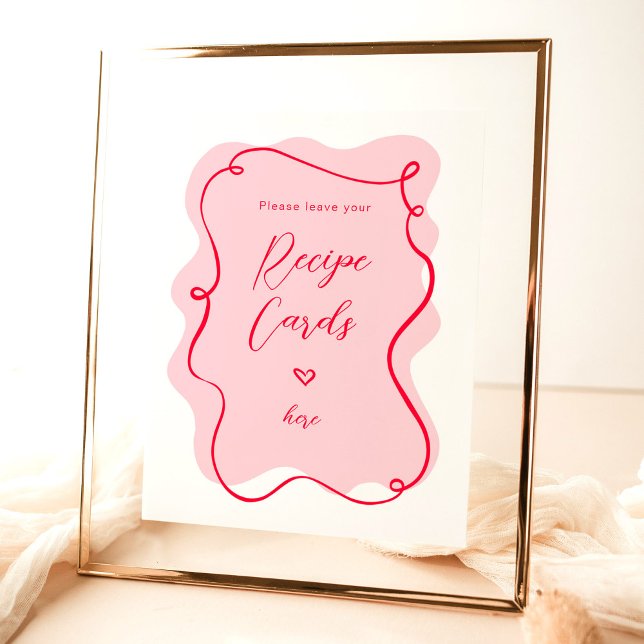 Retro pink Leave your Recipe cards here Poster (Creator Uploaded)