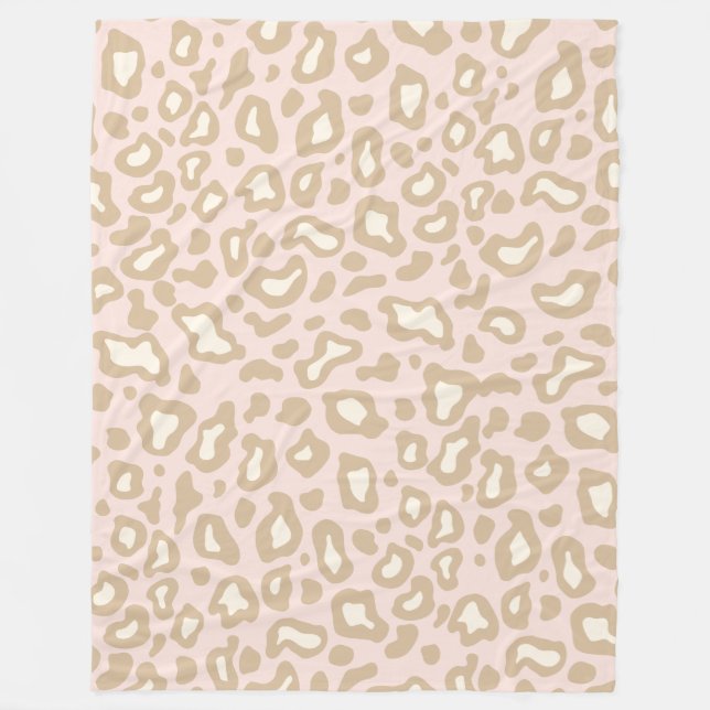 Retro Pink Leopard Fleece Bedroom Bed Blanket Gift (Front)