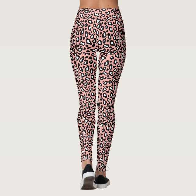 Retro Pink Leopard Leggings (Back)