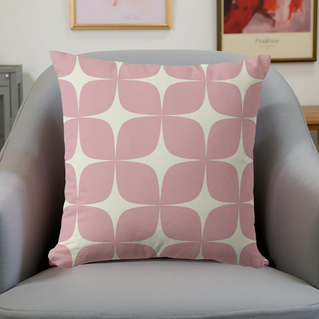 Retro Pink Mid Century Modern Boho Geometric  Cushion (Creator Uploaded)