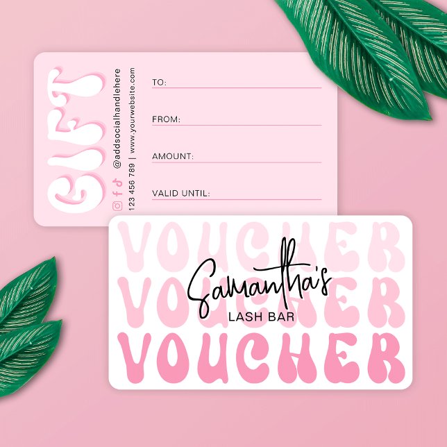Retro Pink Modern Beauty Bar Lash Salon Gift Card (Creator Uploaded)