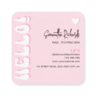 Retro Pink Modern Nail Artist Salon Manicure