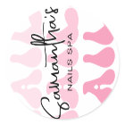 Retro Pink Modern Nail Artist Salon Manicure