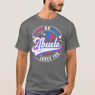 Retro Pink Or Blue Abuela Loves You Baby Gender Re T-Shirt