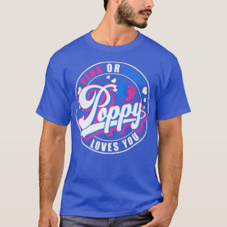 Retro Pink Or Blue Poppy Loves You Baby Gender Rev T-Shirt