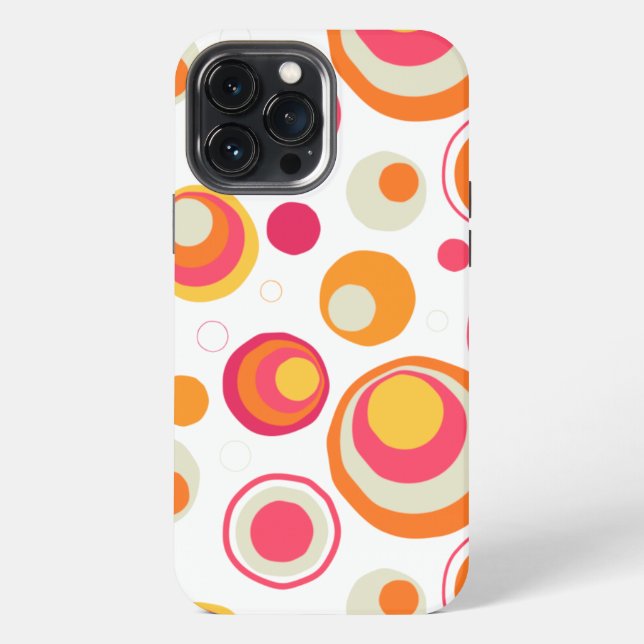 Retro Pink Orange Chic Girly Pattern iPhone Case (Back)