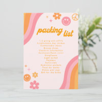 Retro Pink & Orange Packing List