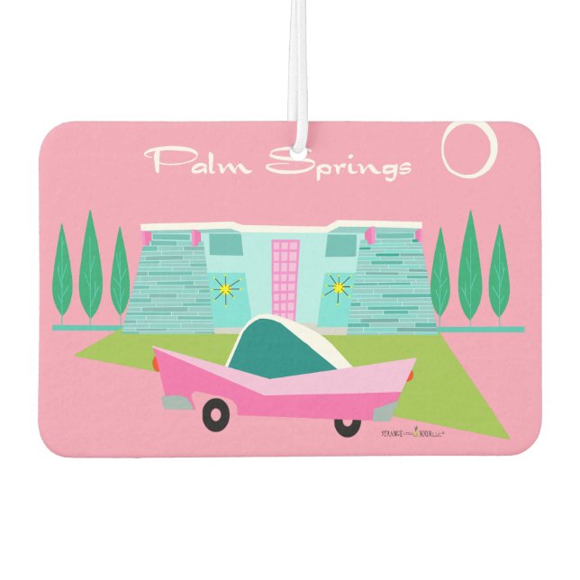 Retro Pink Palm Springs Air Freshener (Front)