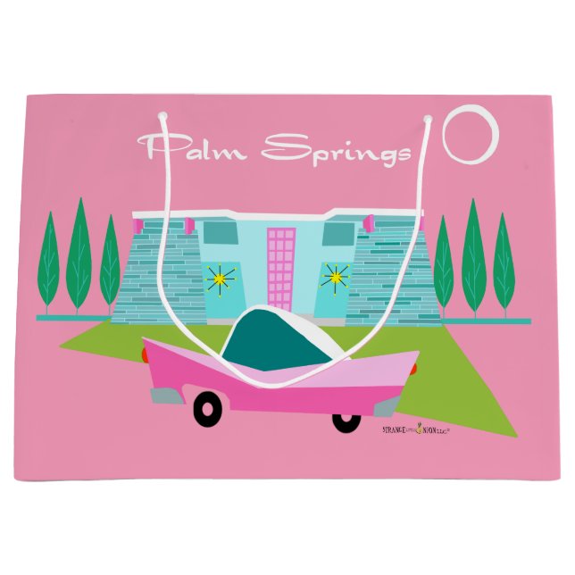 Retro Pink Palm Springs Gift Bag (Front)