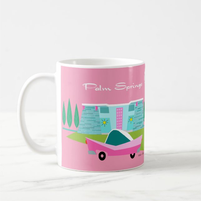 Retro Pink Palm Springs Mug (Left)