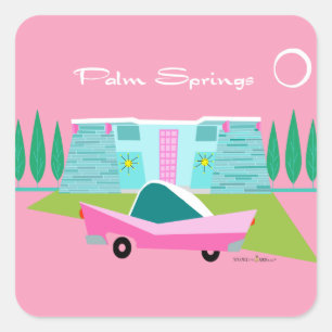 Retro Pink Palm Springs Sticker