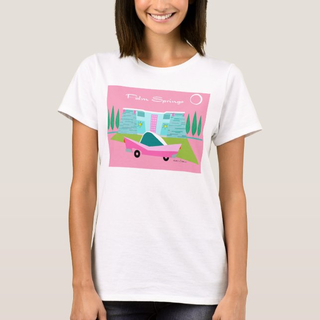 Retro Pink Palm Springs T-Shirt (Front)