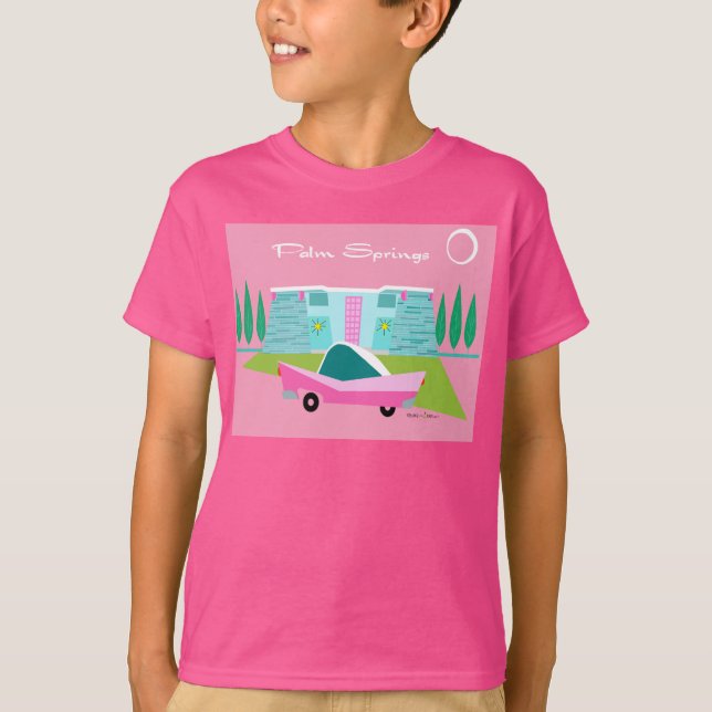 Retro Pink Palm Springs T-Shirt (Front)