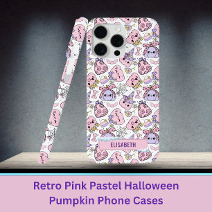 Retro Pink Pastel Halloween Pumpkin Phone Cases