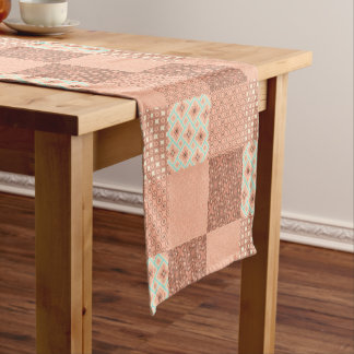Retro Pink Patchwork Short Table Runner